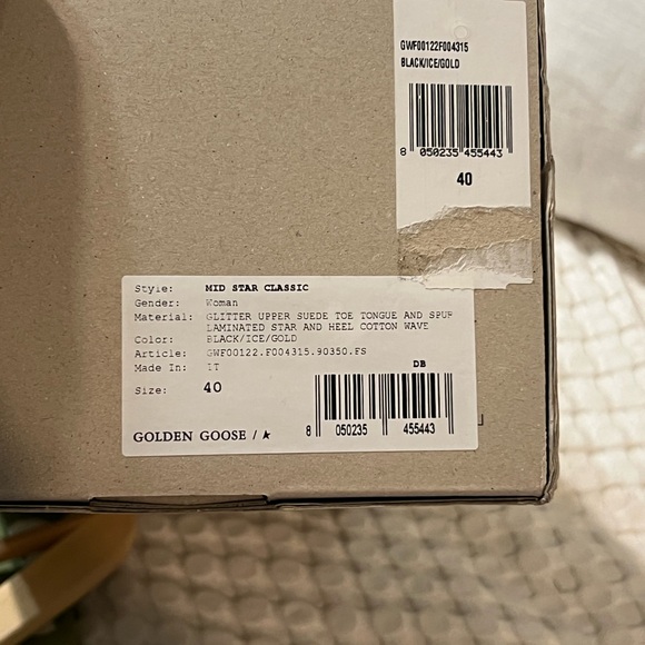 Golden Goose Midstar, Size 40 Black Glitter - Picture 2 of 7